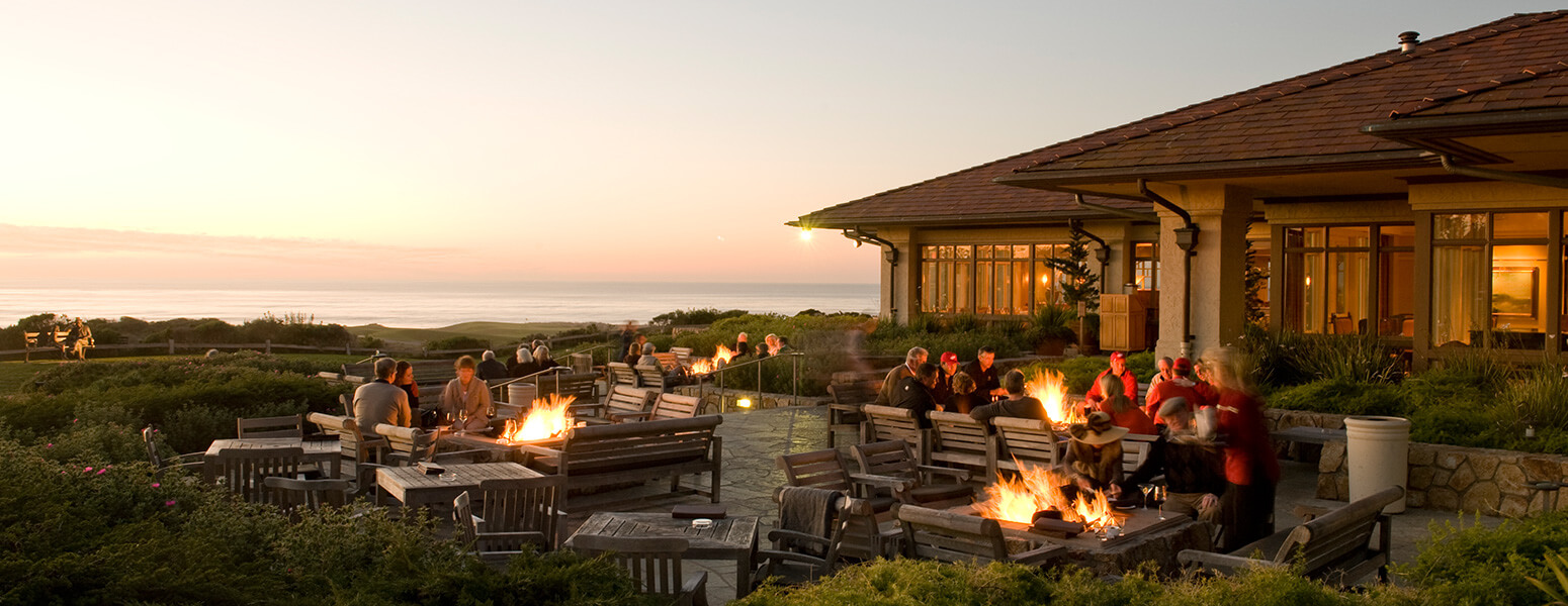 Outside seating patio fire pits