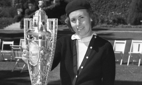 Betty Jameson and trophy
